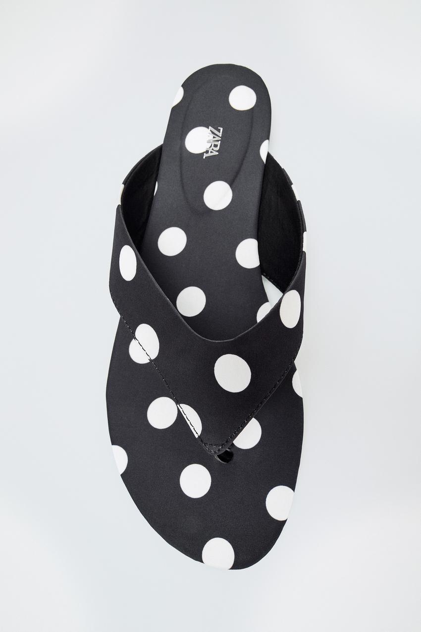 ZARA POLKA DOT FLAT SANDALS — photo 1