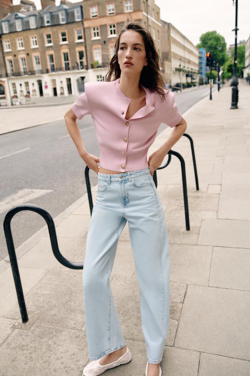 ZARA CROPPED SHOULDER PAD JACKET — photo 1