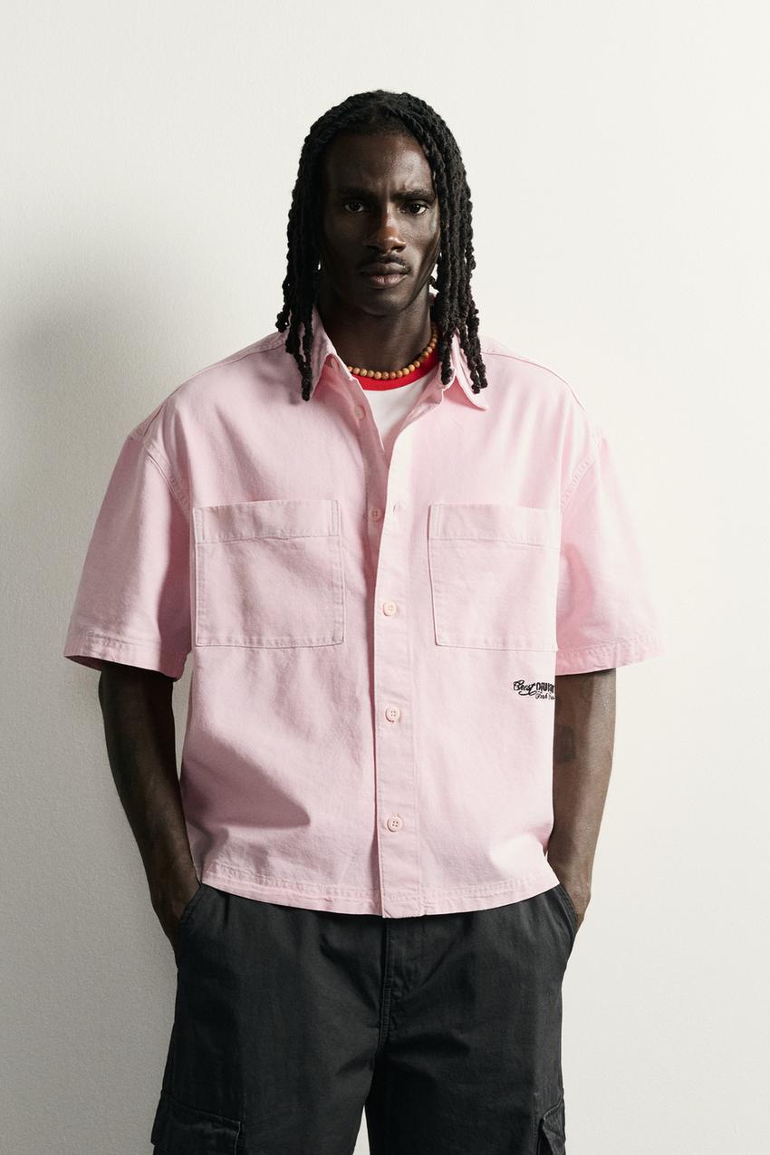 ZARA CONTRASTING RELAXED FIT SHIRT — photo 2