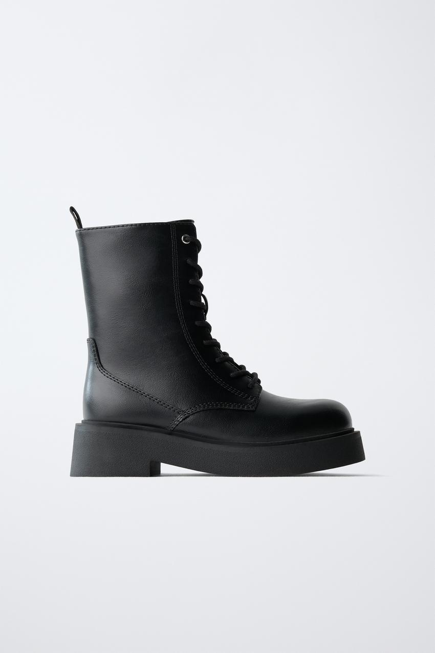 ZARA LACE-UP ANKLE BOOTS — photo 1