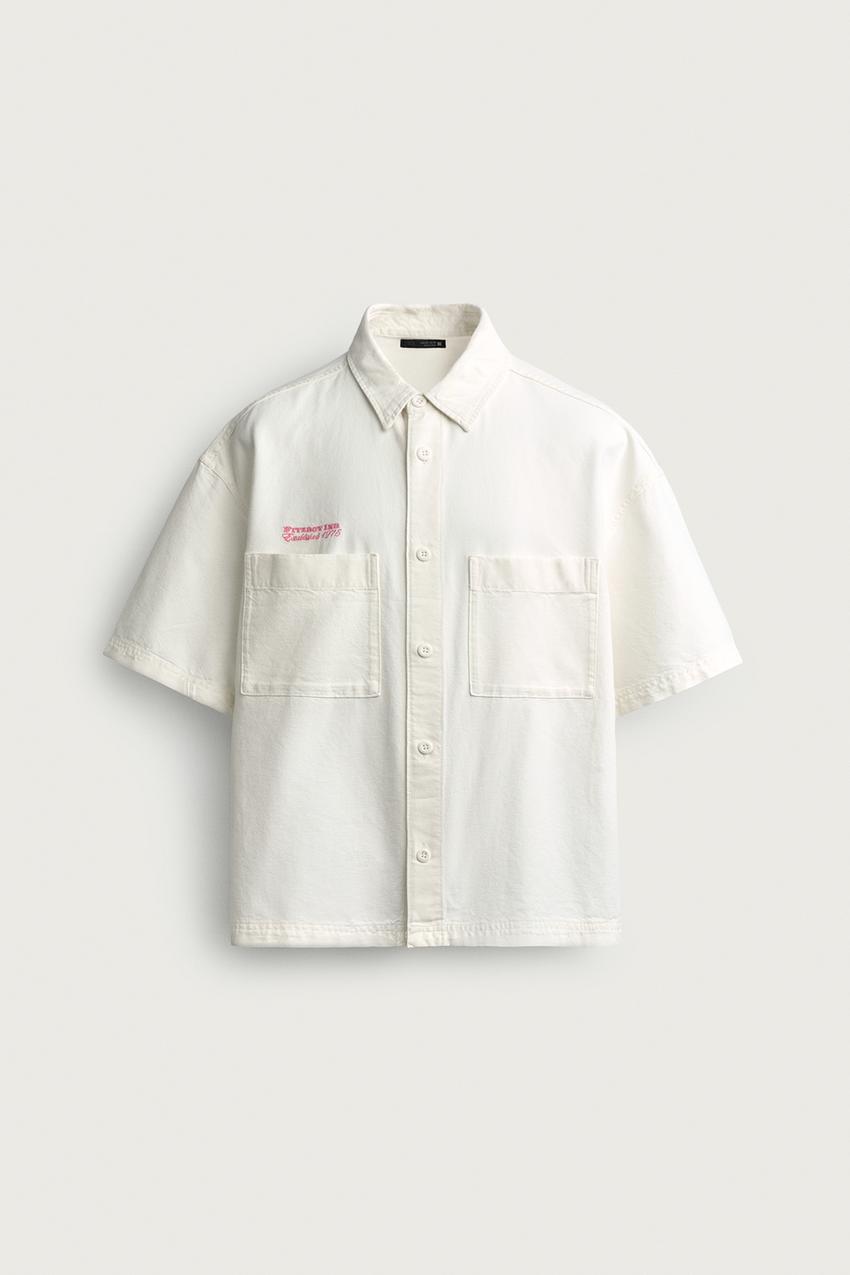 ZARA CONTRASTING RELAXED FIT SHIRT — photo 1