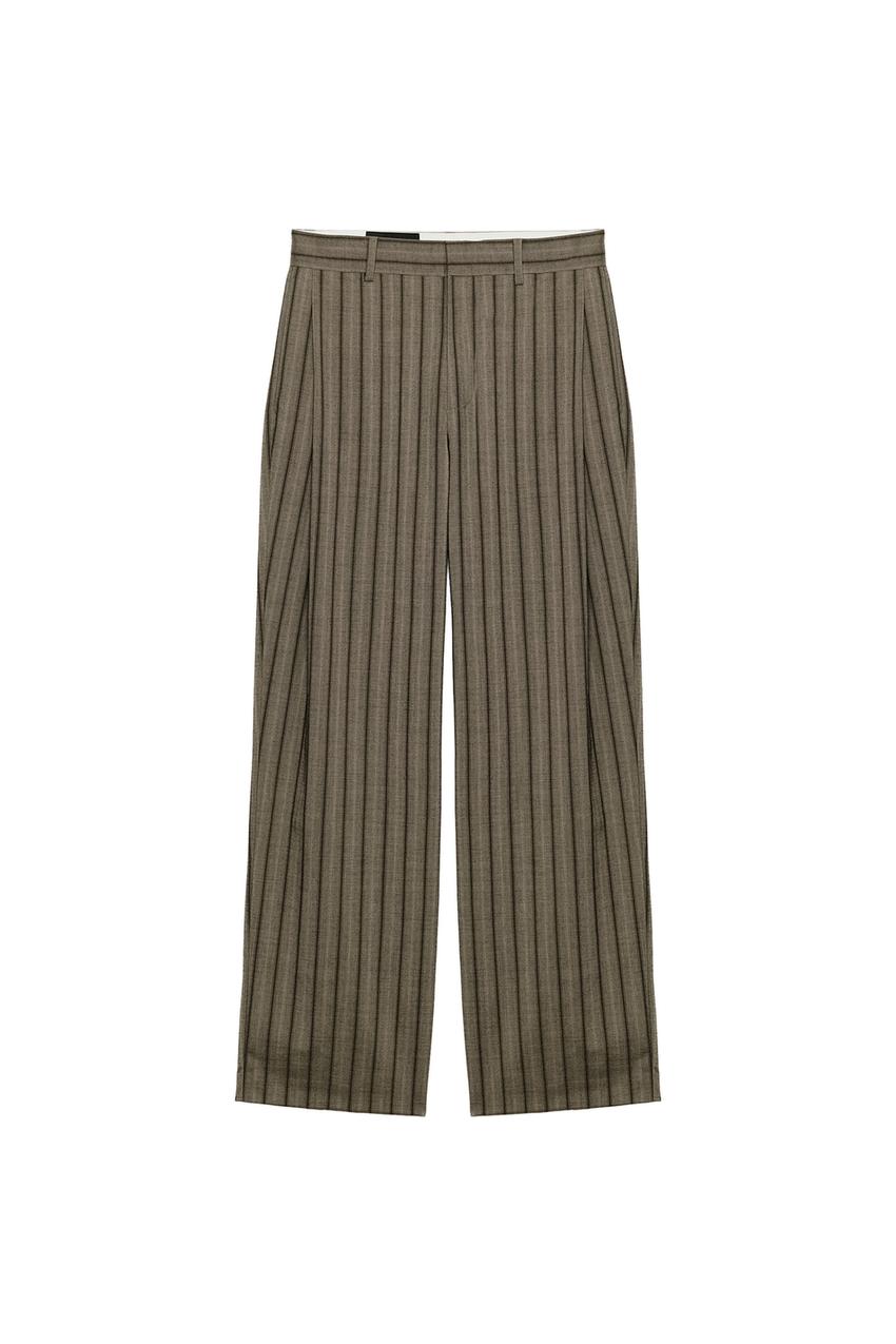 ZARA STRIPED PLEATED PANTS — photo 3