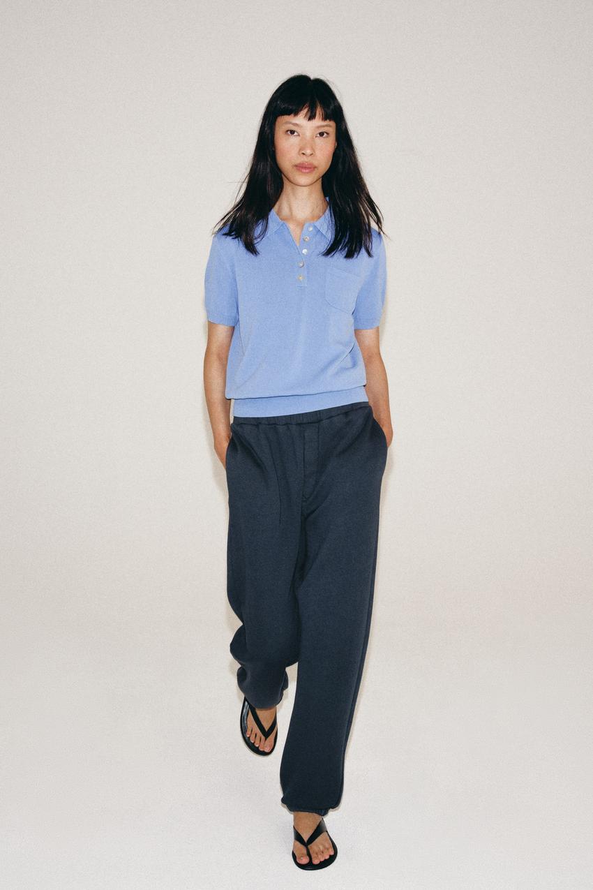 ZARA SHORT-SLEEVE KNIT POLO SHIRT — photo 2