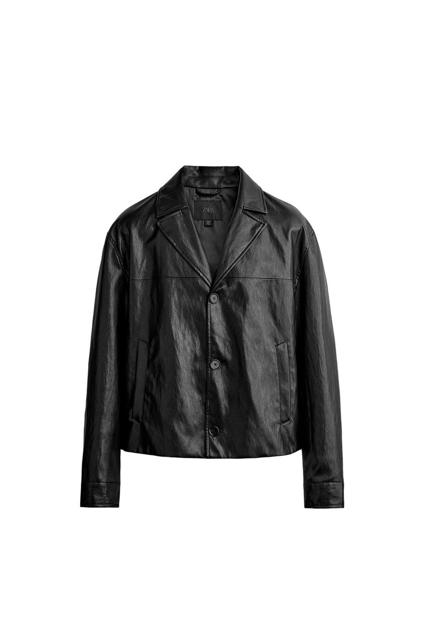 ZARA CROPPED FAUX LEATHER JACKET — photo 3