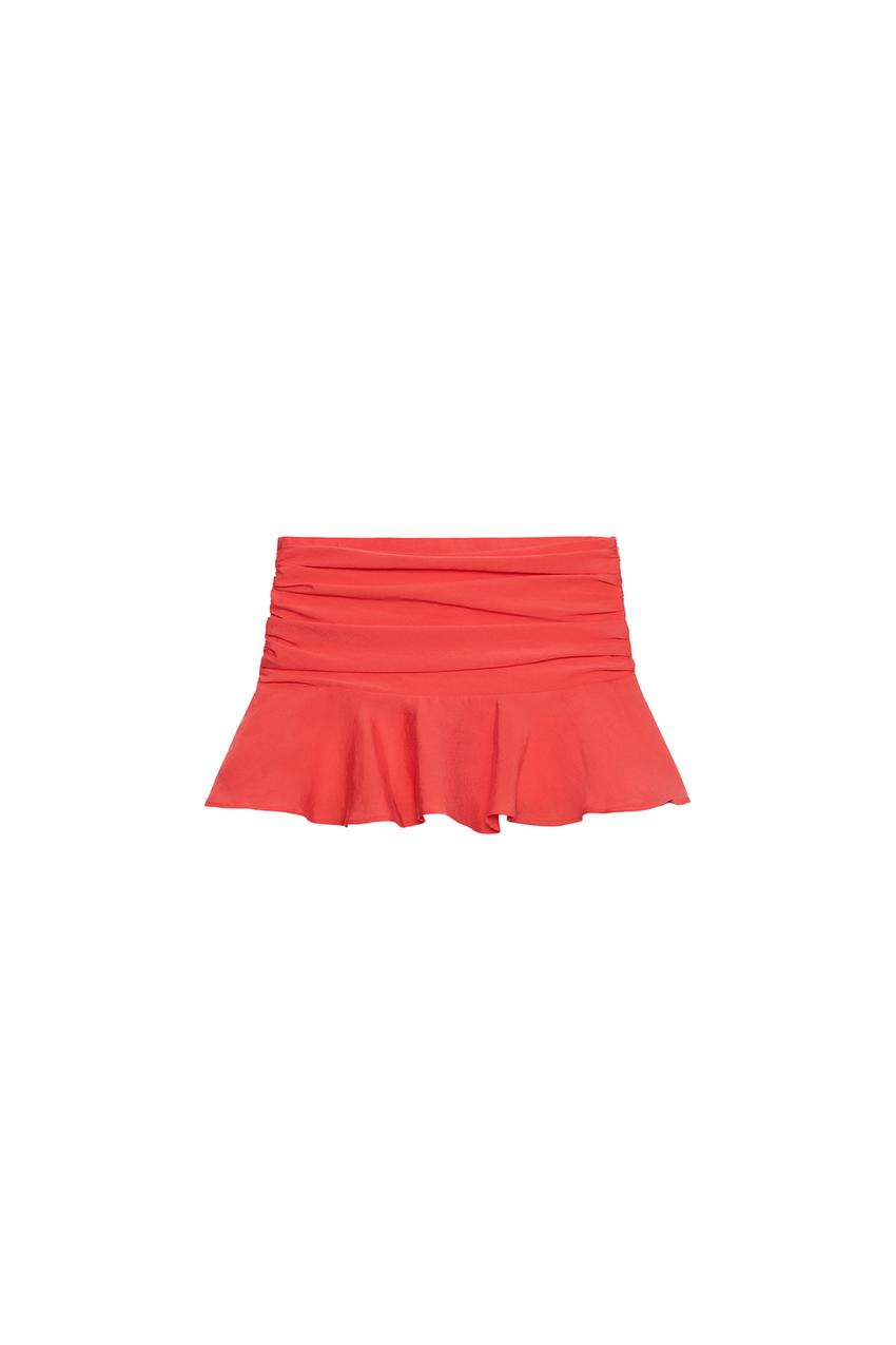 ZARA FLOWY RUFFLED SKORT — photo 3