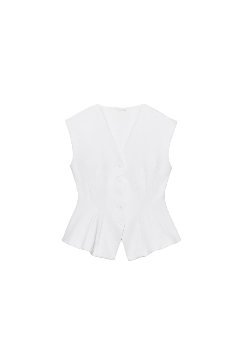 ZARA INTERLOCK BUTTON VEST — photo 3
