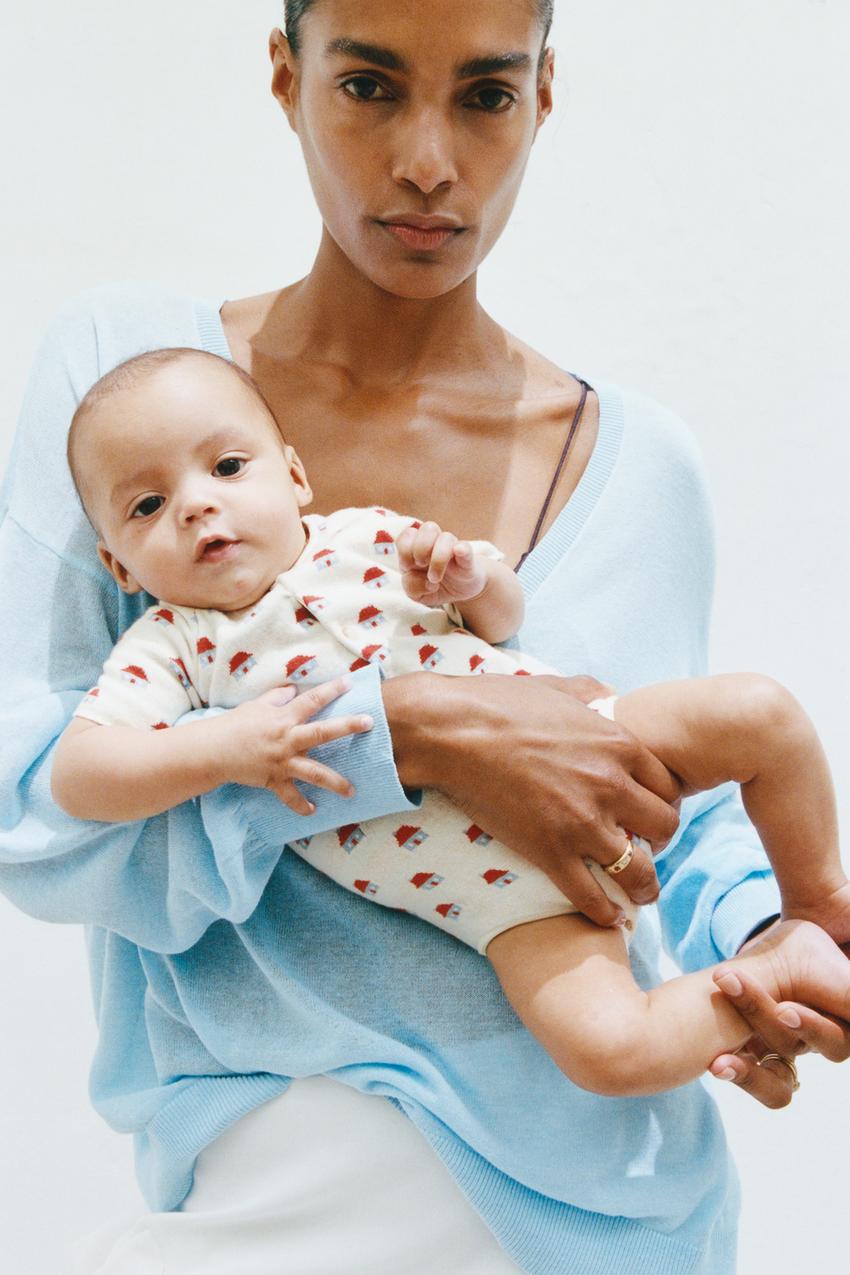 ZARA LITTLE HOUSES JACQUARD KNIT ROMPER — photo 2