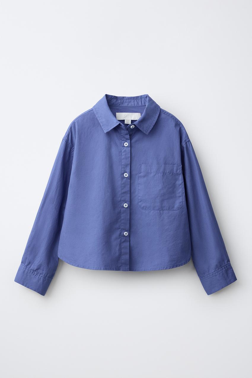 ZARA SOLID POPLIN SHIRT — photo 1