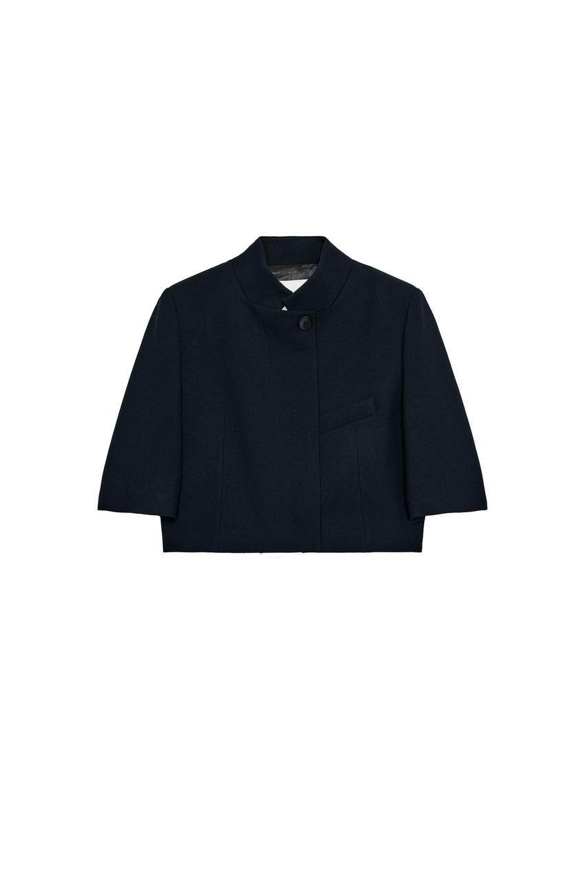 ZARA ZW COLLECTION CROPPED SHORT SLEEVE BLAZER — photo 3