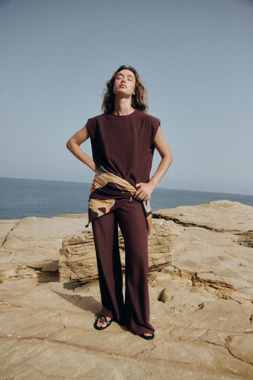 ZARA RUSTIC STRAIGHT LEG PANTS — photo 2