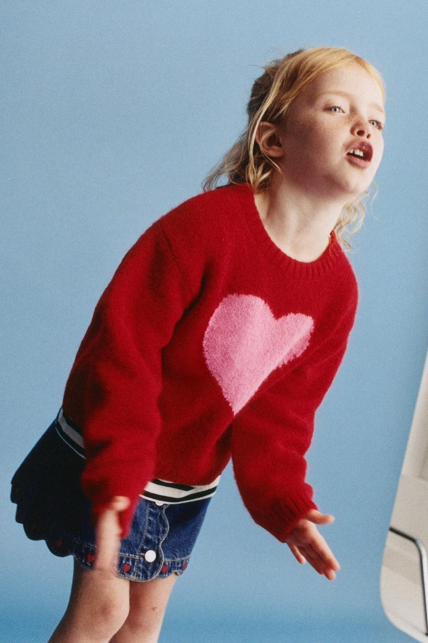 ZARA HEART PRINT KNIT SWEATER — photo 2