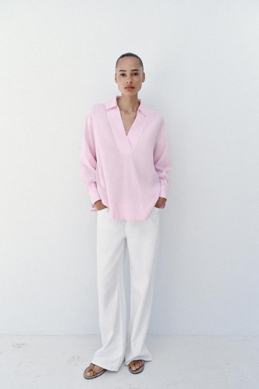 ZARA FULL CUT LINEN BLOUSE — photo 2