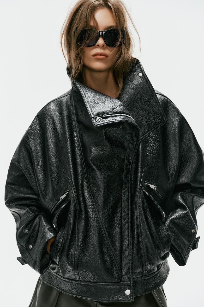 ZARA FAUX LEATHER BIKER JACKET — photo 2