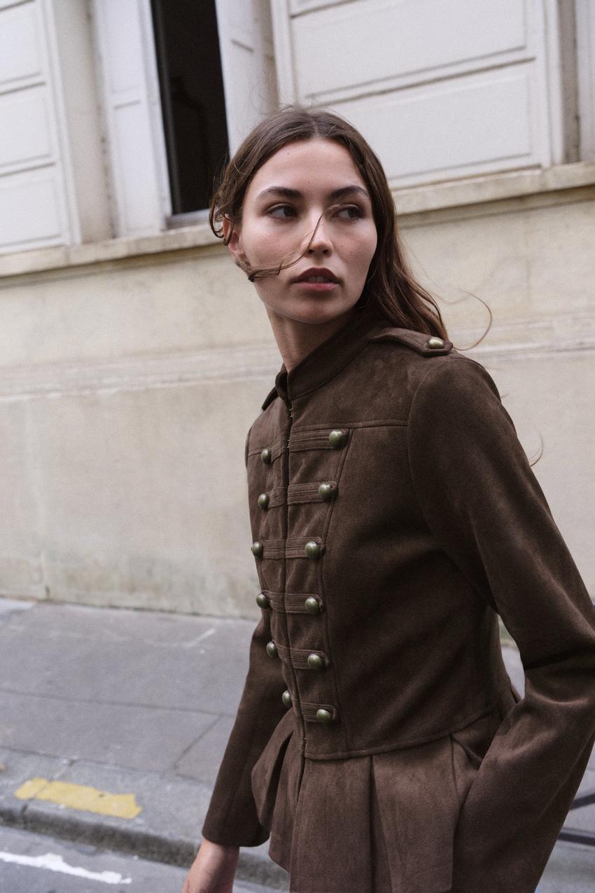 ZARA PEPLUM BUTTON JACKET — photo 1