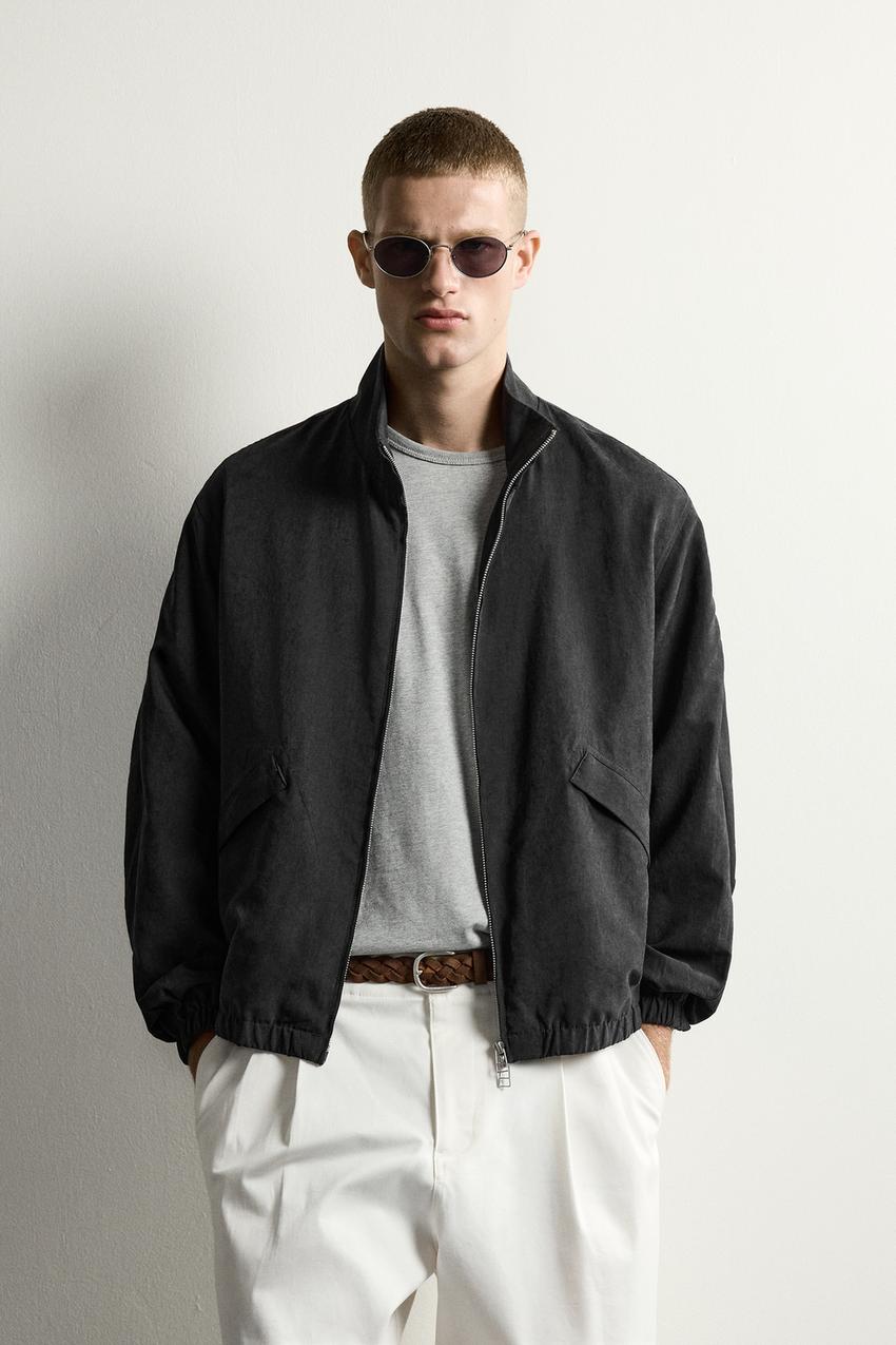 ZARA RELAXED-FIT SUEDE-EFFECT BOMBER JACKET — photo 2