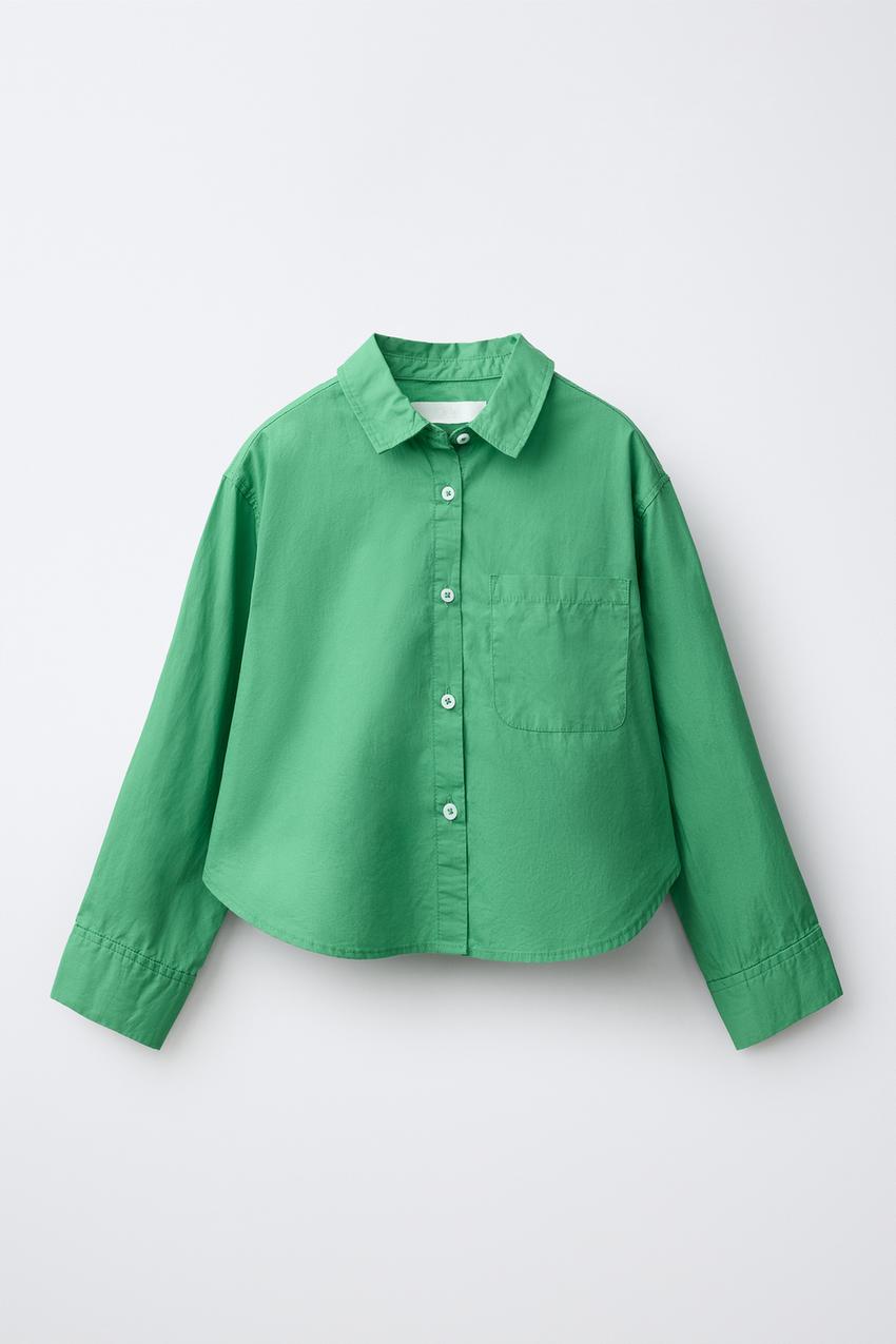 ZARA SOLID POPLIN SHIRT — photo 1