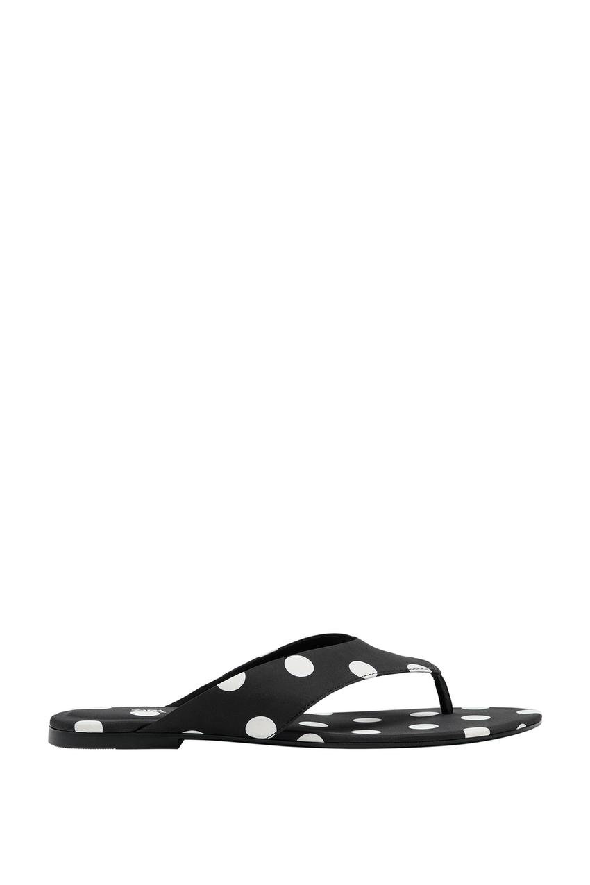 ZARA POLKA DOT FLAT SANDALS — photo 3