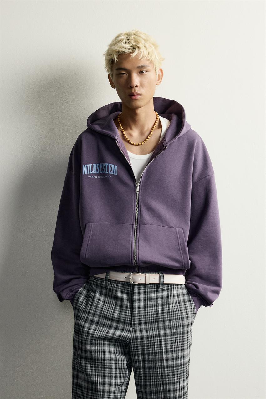 ZARA PRINTED ZIP-UP HOODIE — photo 2