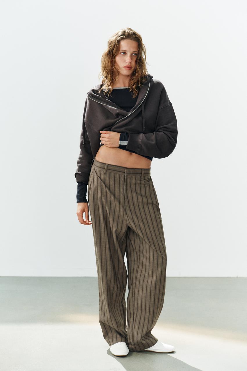 ZARA STRIPED PLEATED PANTS — photo 2