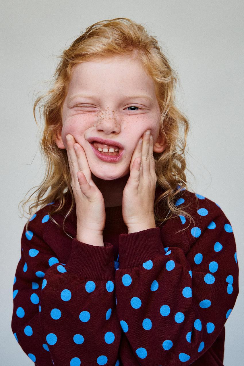 ZARA EMBROIDERED CHERRY POLKA DOT SWEATSHIRT — photo 2
