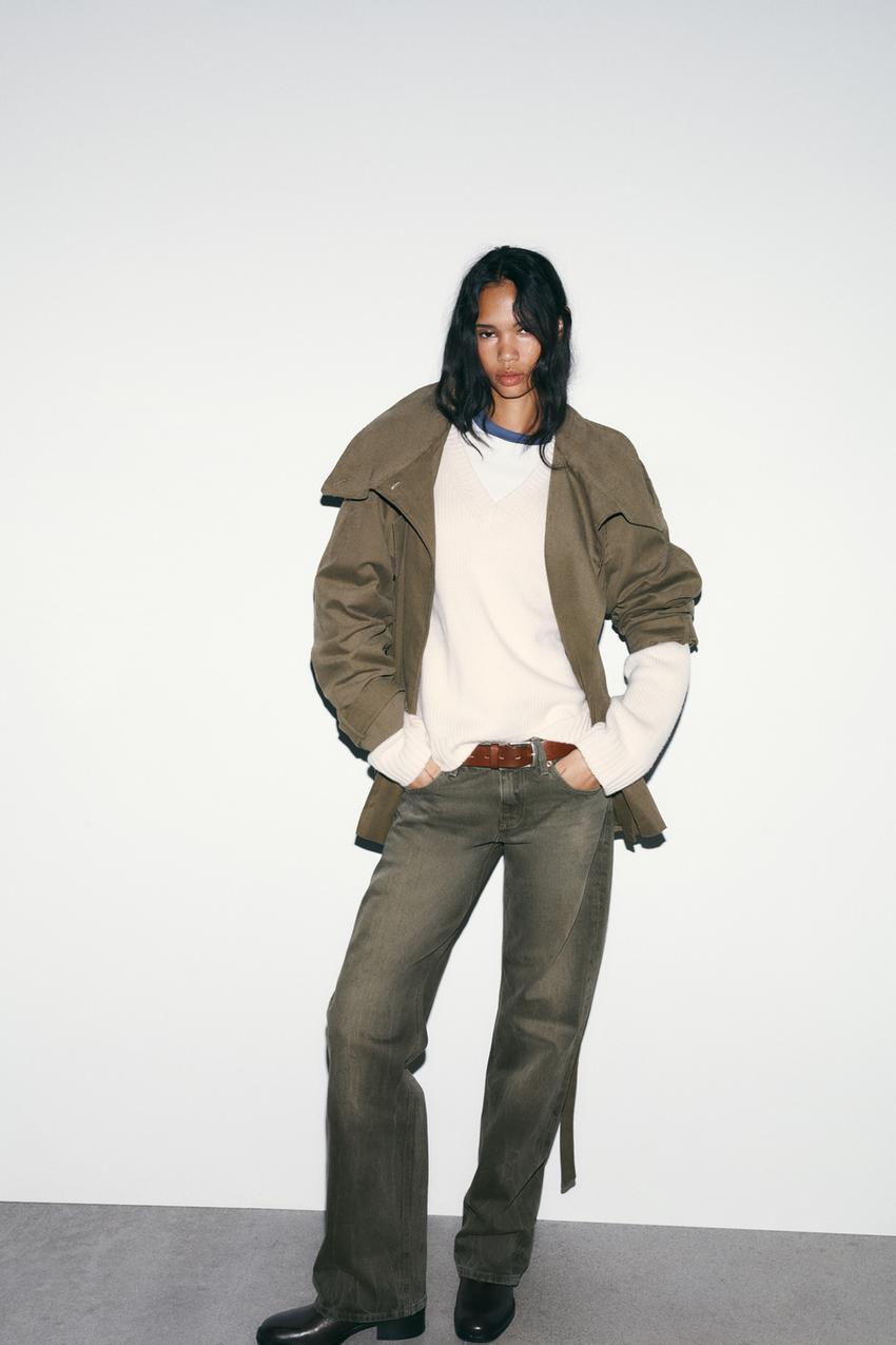 ZARA TRF LOW-RISE WIDE-LEG JEANS — photo 1