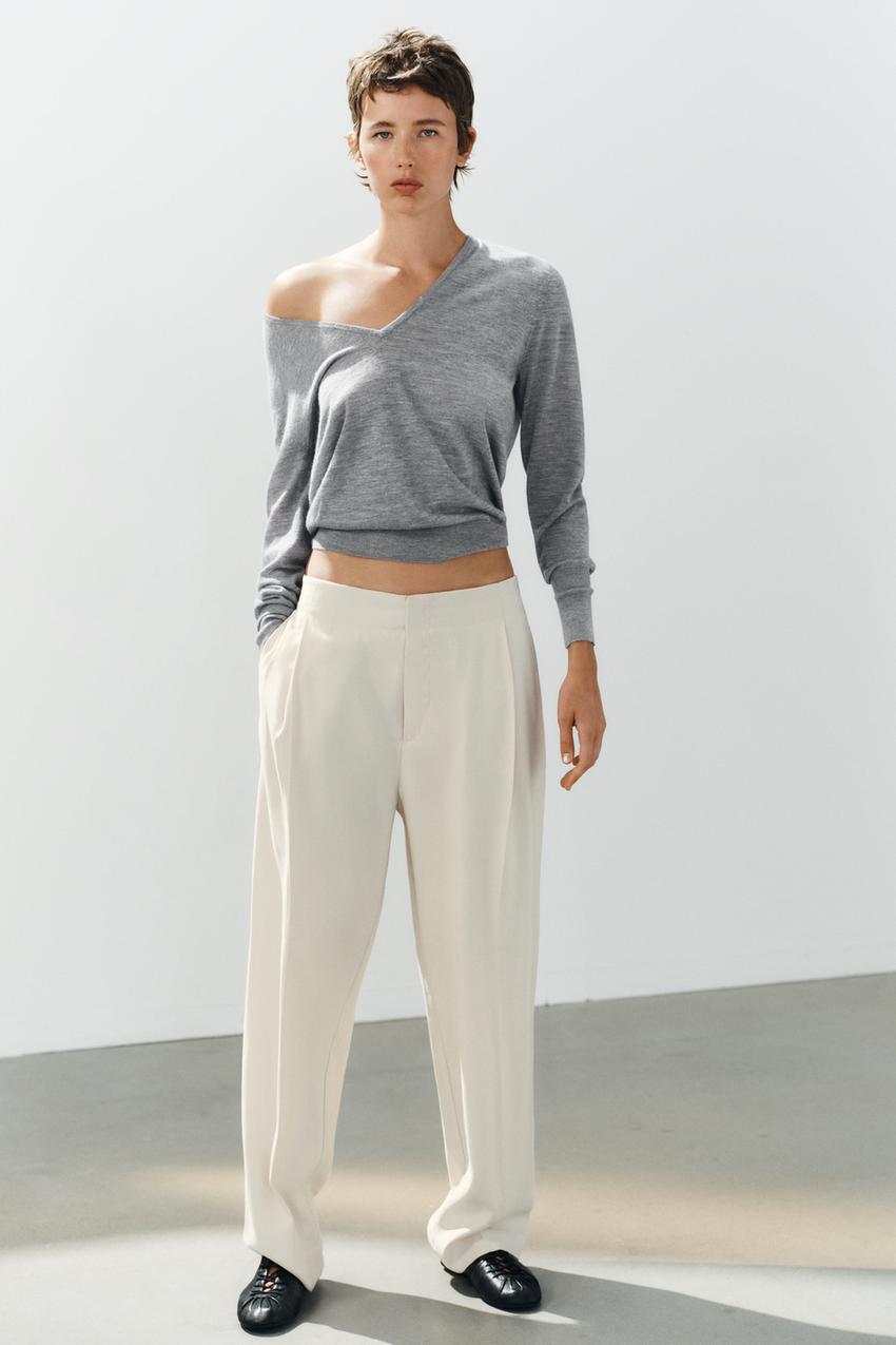 ZARA PLEATED FLOWY PANTS — photo 1