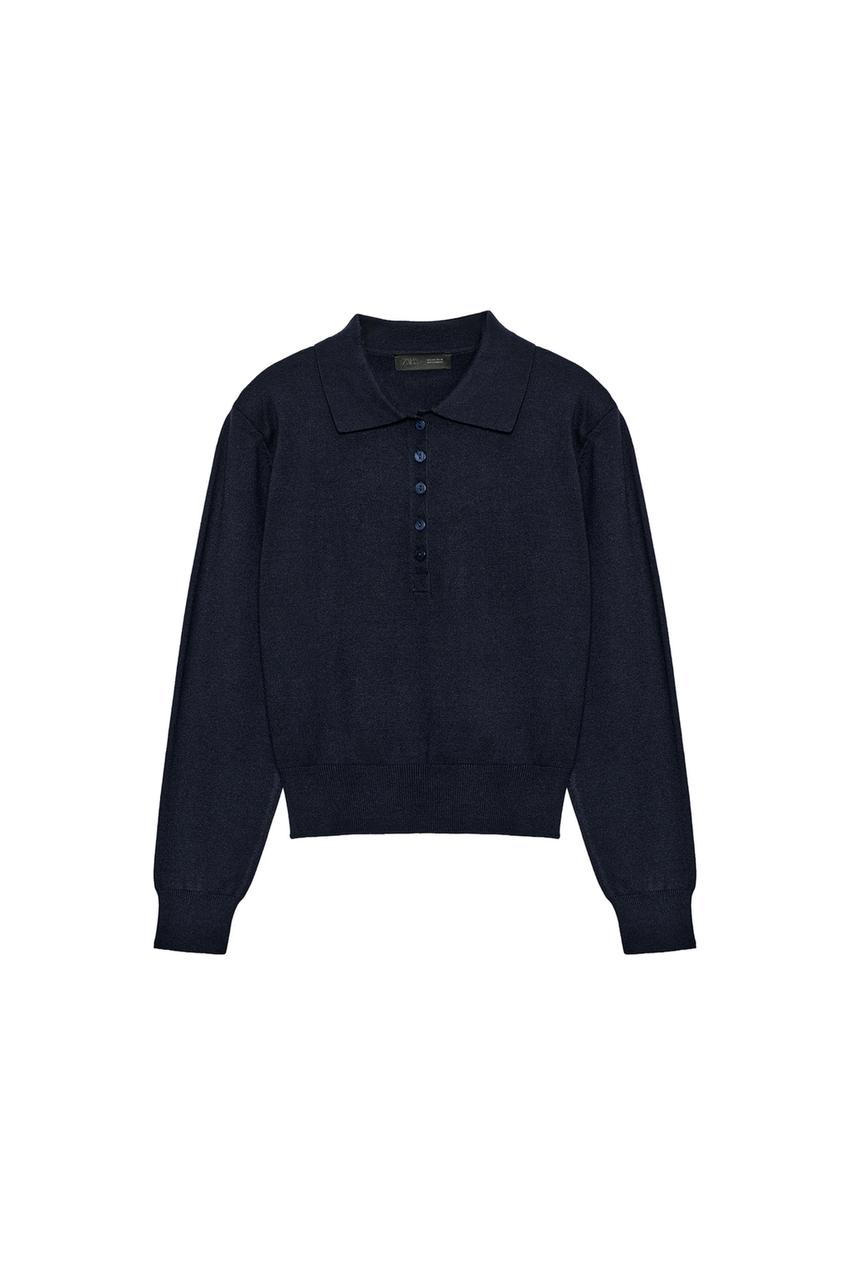 ZARA SHOULDER PAD KNIT POLO — photo 3