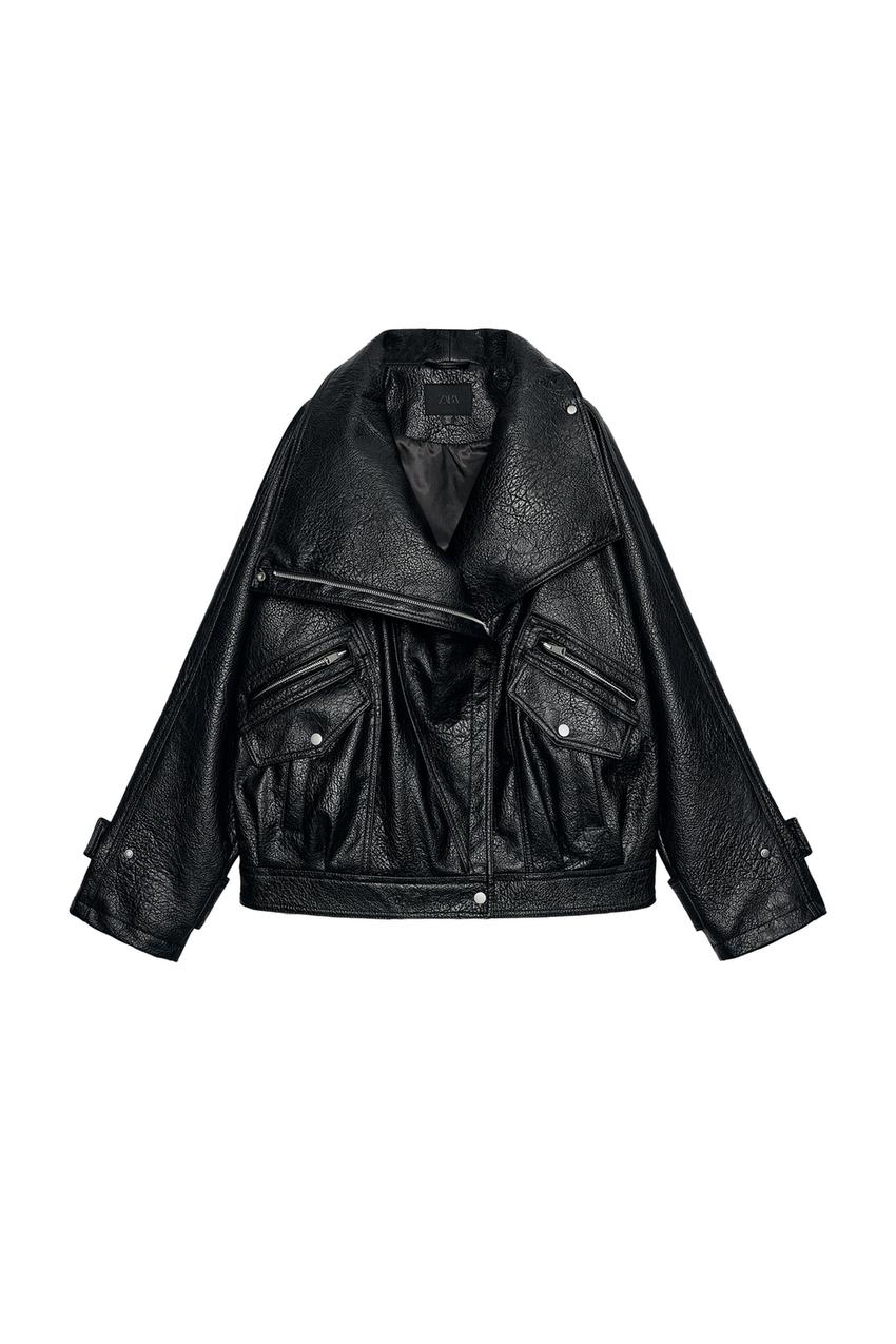 ZARA FAUX LEATHER BIKER JACKET — photo 3