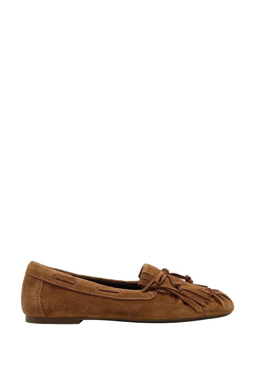 ZARA FRINGED SPLIT SUEDE LOAFERS — photo 2