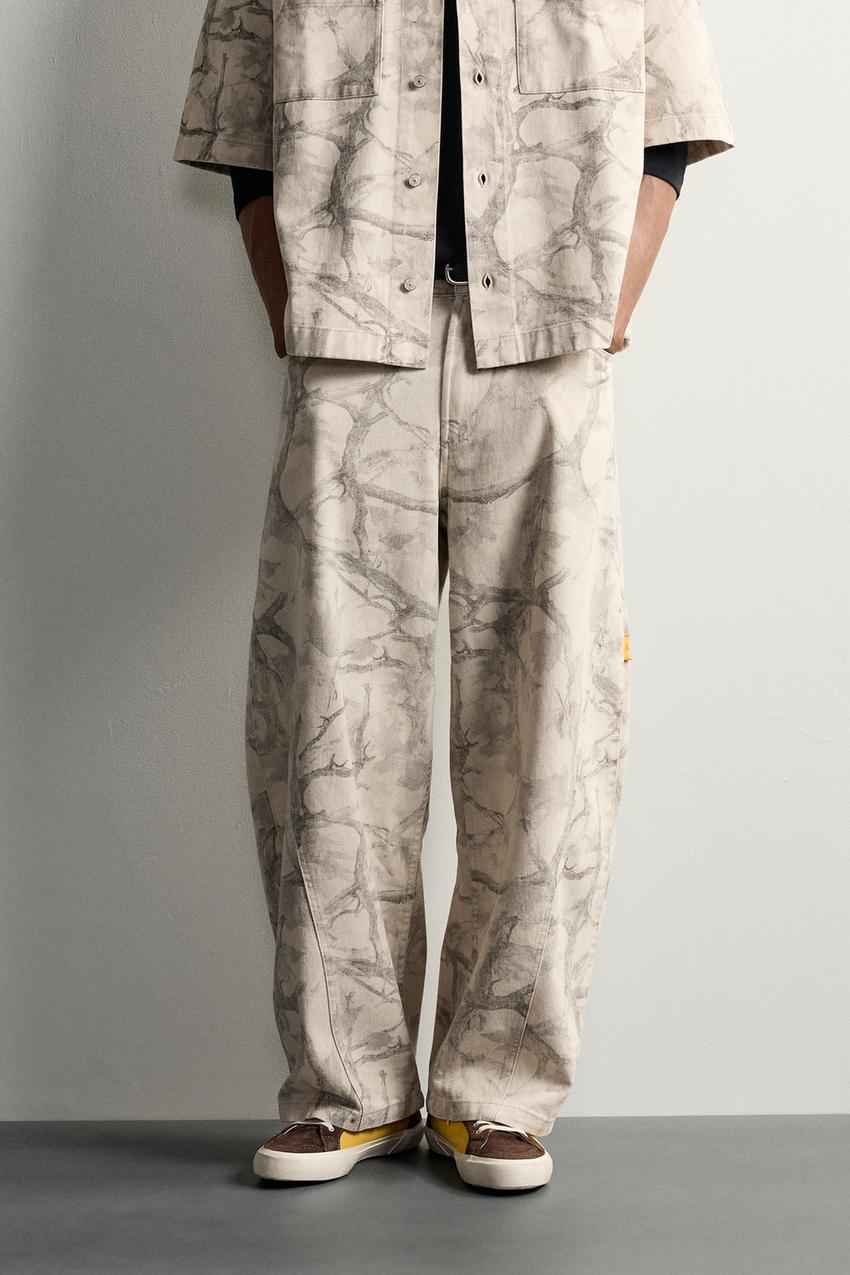 ZARA ABSTRACT PRINT BALLOON FIT PANTS — photo 2