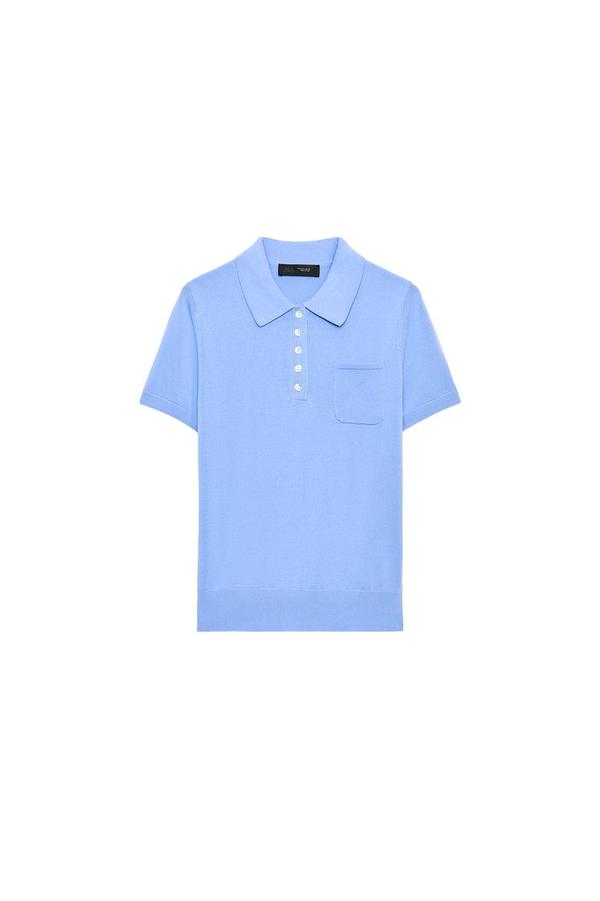ZARA SHORT-SLEEVE KNIT POLO SHIRT — photo 3