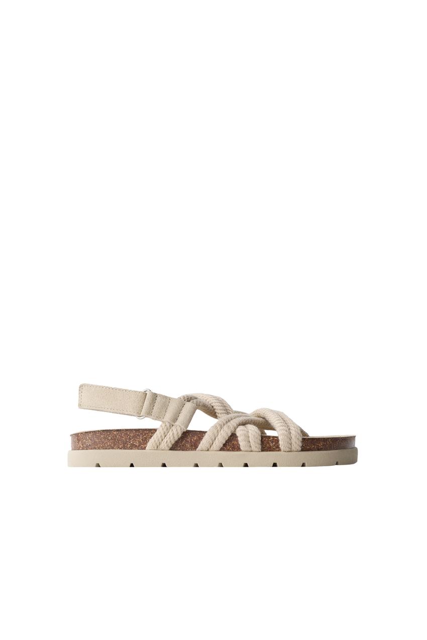 ZARA ROPE DESIGN LEATHER SANDALS — photo 3