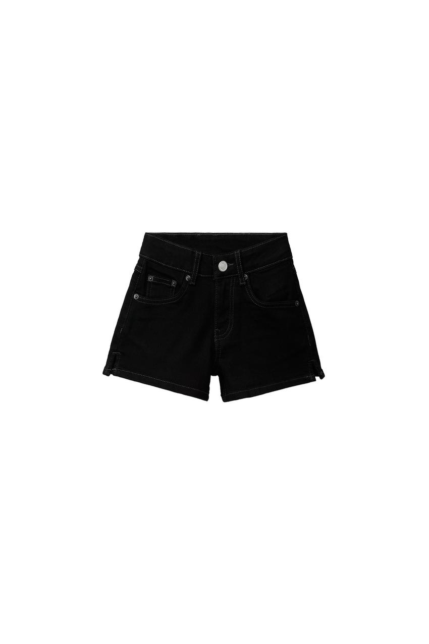 ZARA TOPSTITCHED DENIM SHORTS — photo 3