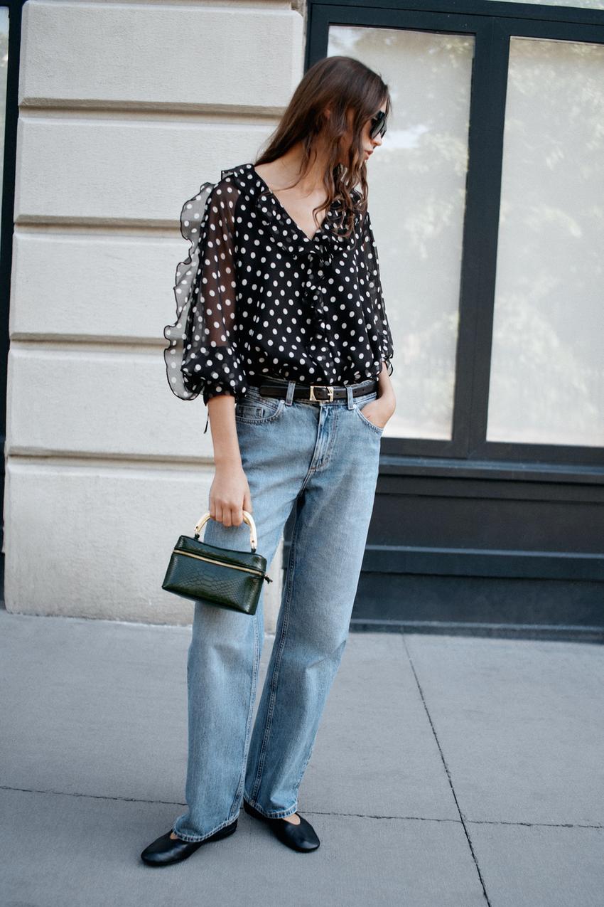 ZARA POLKA-DOT RUFFLE BLOUSE — photo 2