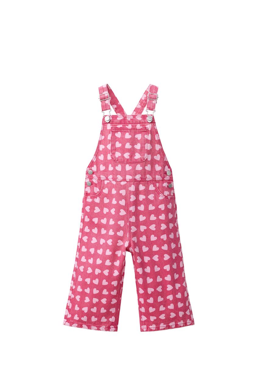 ZARA HEART PRINT TWILL OVERALLS — photo 3