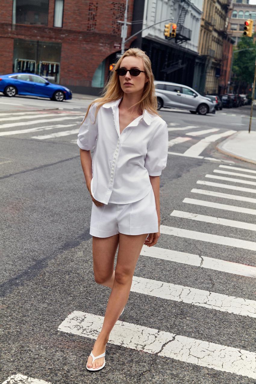 ZARA PEARL POPLIN SHIRT — photo 2