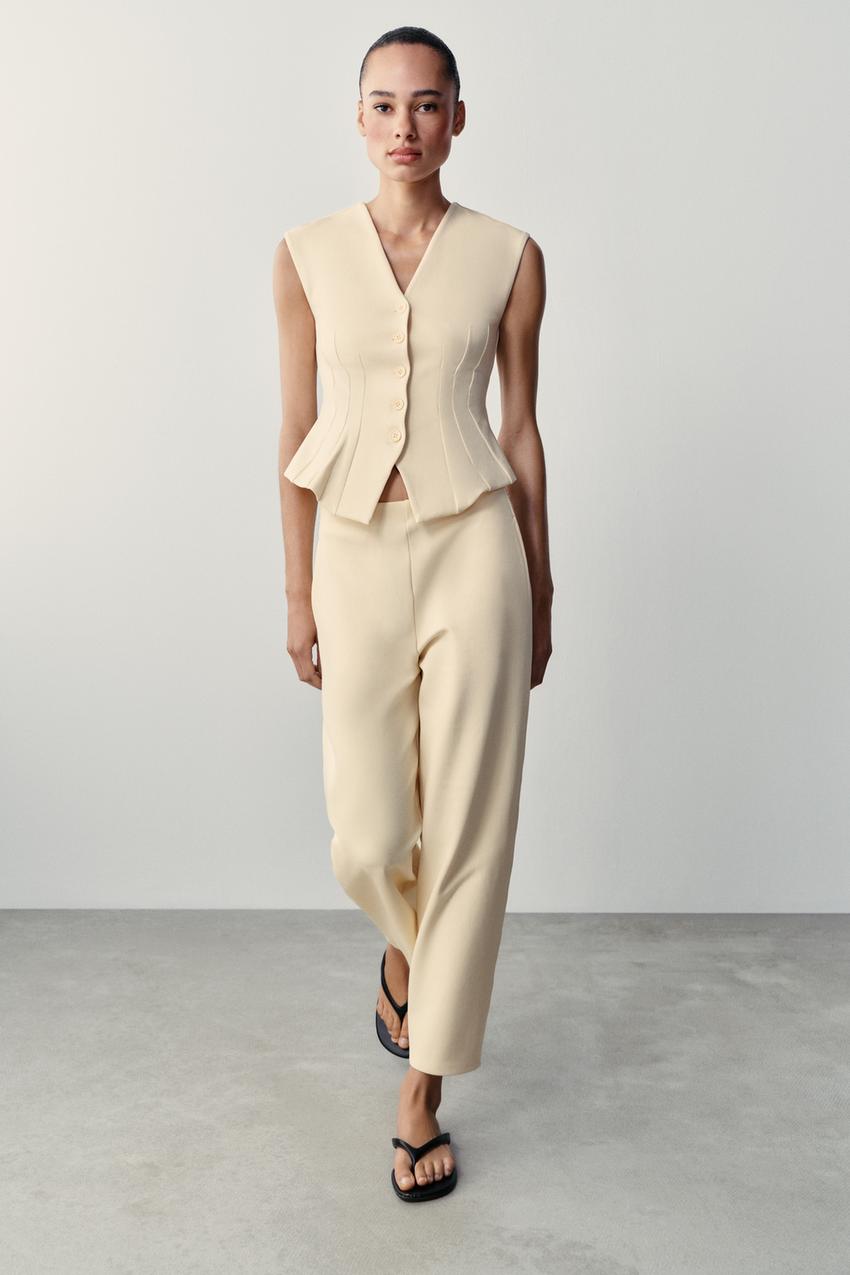 ZARA INTERLOCK BUTTON VEST — photo 2
