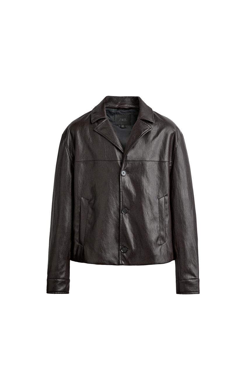 ZARA CROPPED FAUX LEATHER JACKET — photo 3