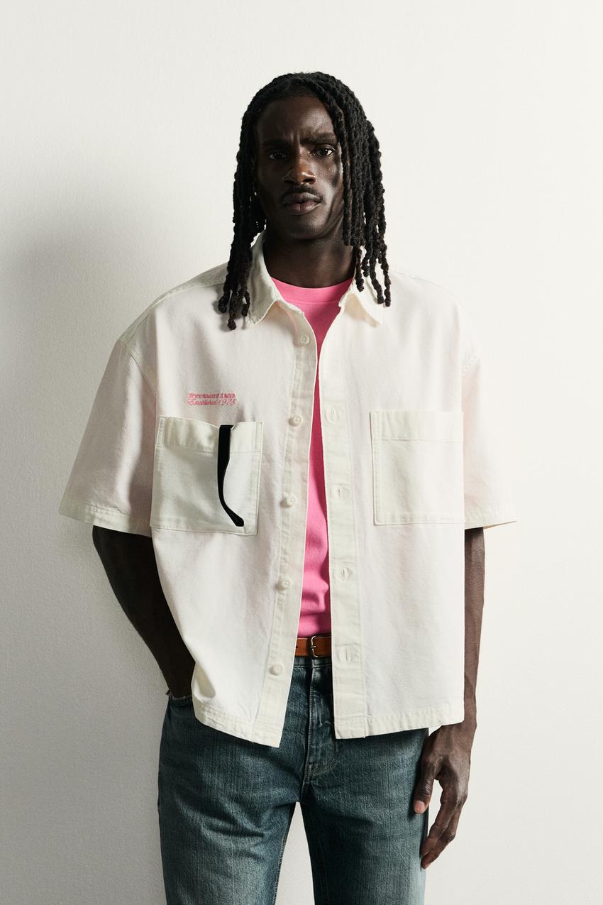 ZARA CONTRASTING RELAXED FIT SHIRT — photo 2