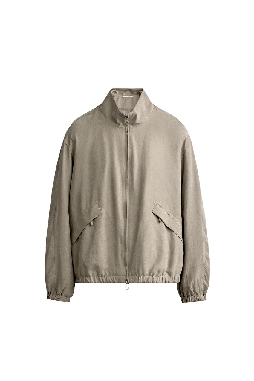 ZARA RELAXED FIT FAUX SUEDE BOMBER JACKET — photo 3