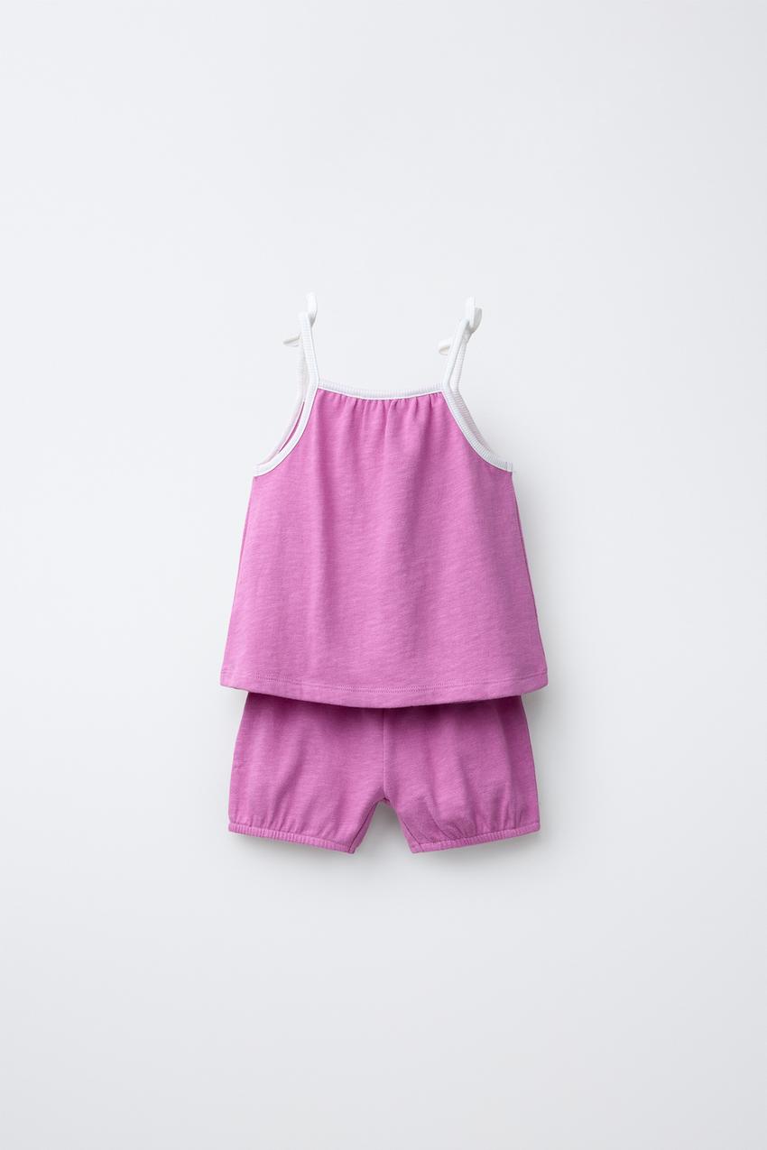 ZARA PLAIN T-SHIRT AND BLOOMER SET — photo 2