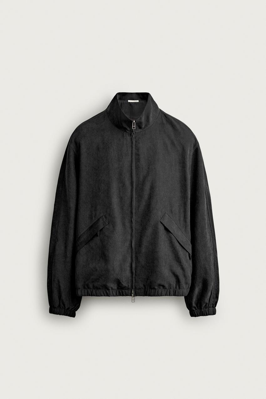 ZARA RELAXED-FIT SUEDE-EFFECT BOMBER JACKET — photo 1