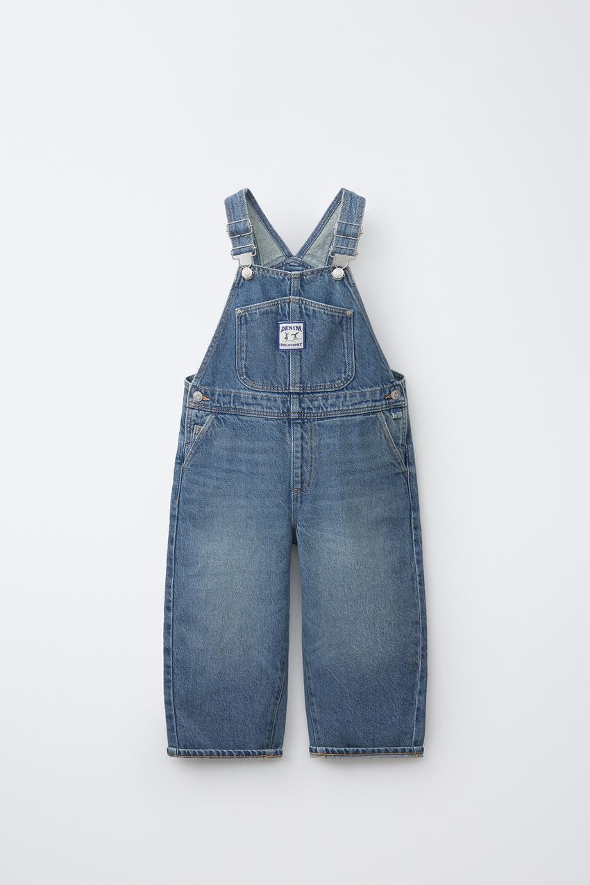 ZARA LONG DENIM OVERALLS — photo 1
