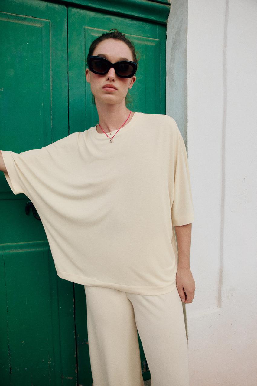ZARA FLOWY OVERSIZED T-SHIRT — photo 1