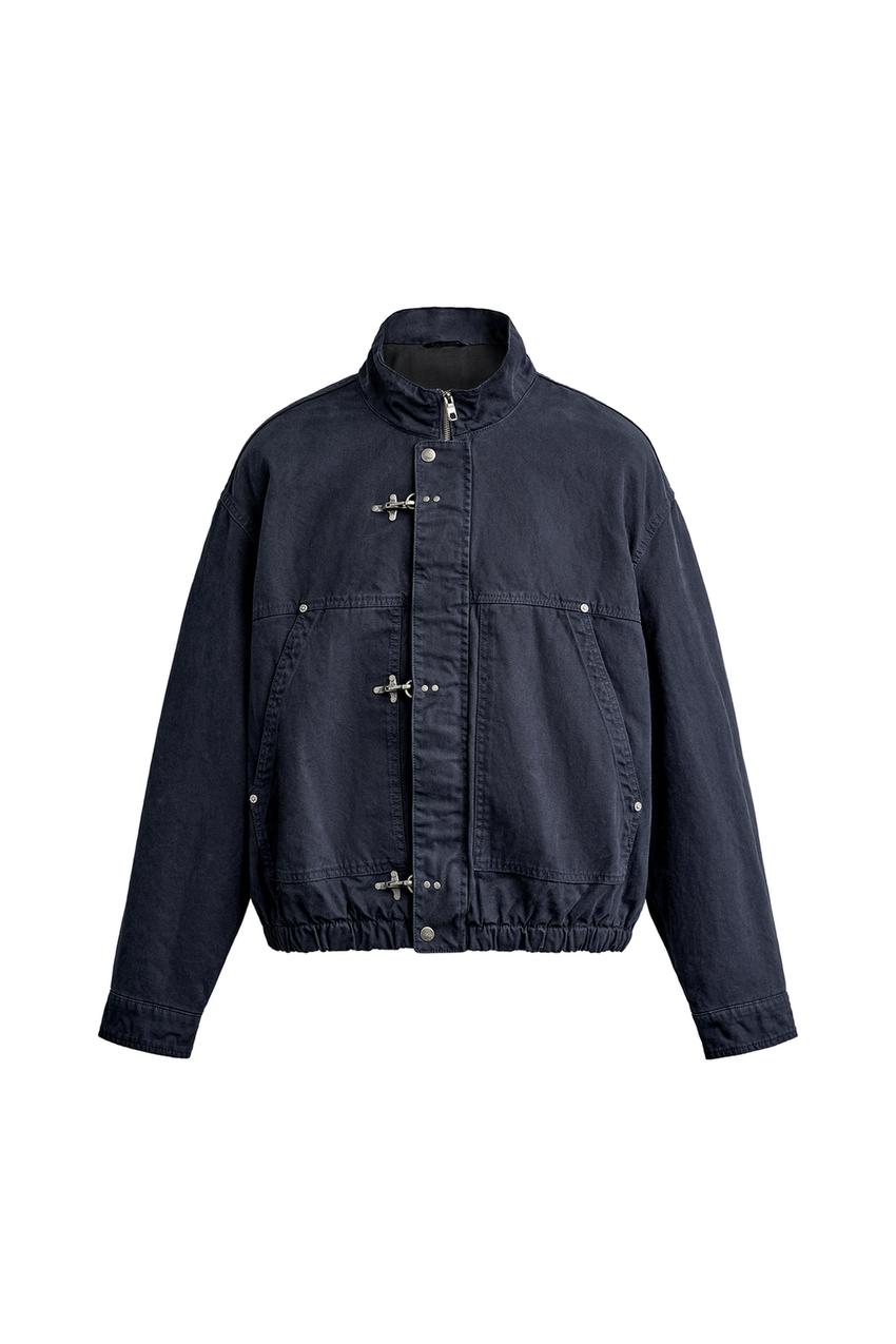 ZARA RELAXED FIT JACKET WITH METAL FIREMAN CLASPS — photo 3