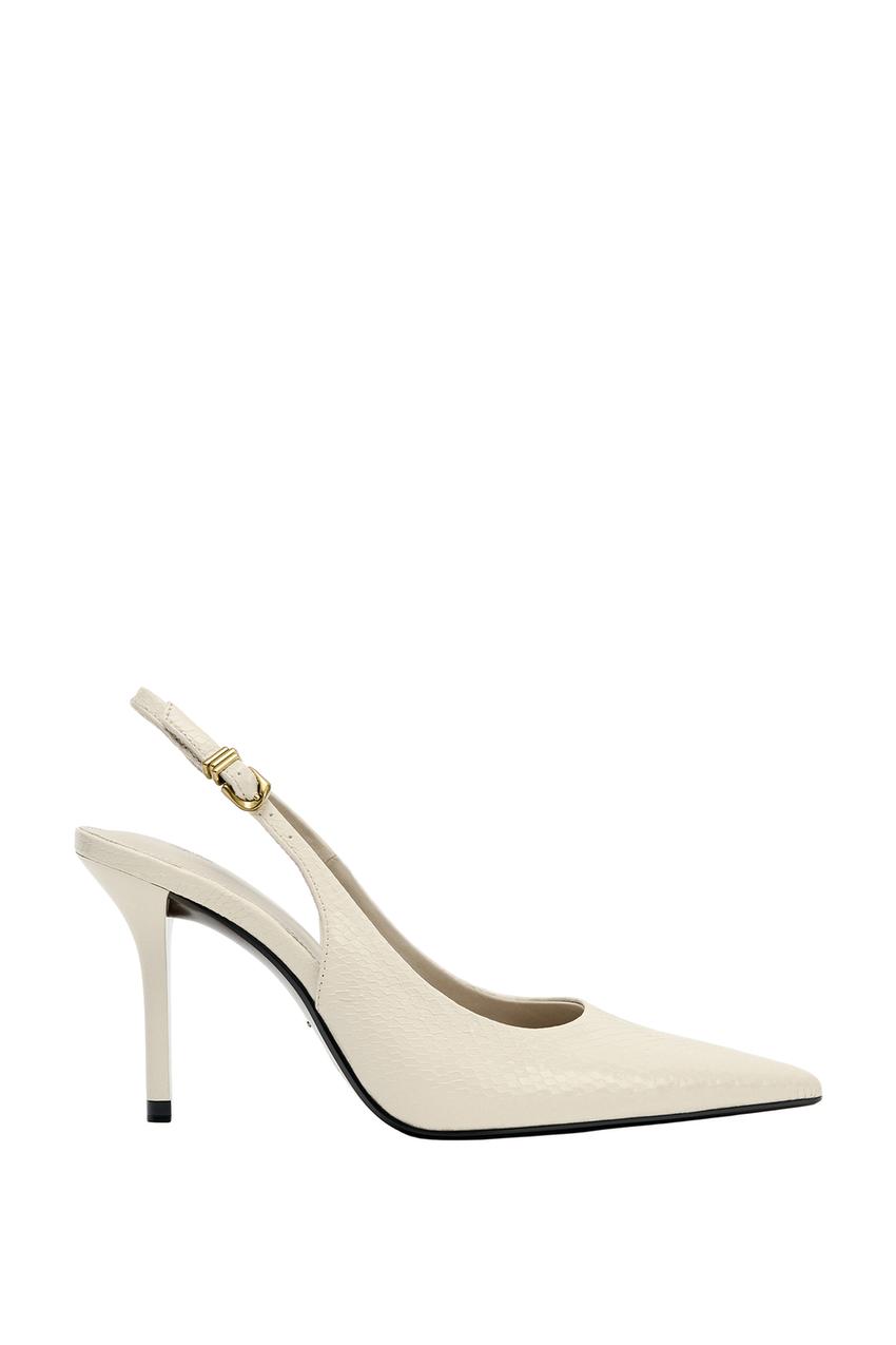 ZARA EMBOSSED SLINGBACK HEELS — photo 3