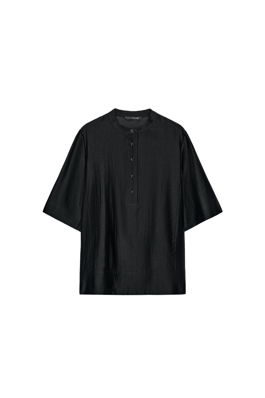 ZARA SHORT SLEEVE FLOWY BLOUSE ZW COLLECTION — photo 3
