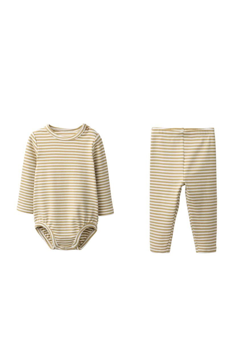 ZARA STRIPED LABEL BODYSUIT AND LEGGING SET — photo 3
