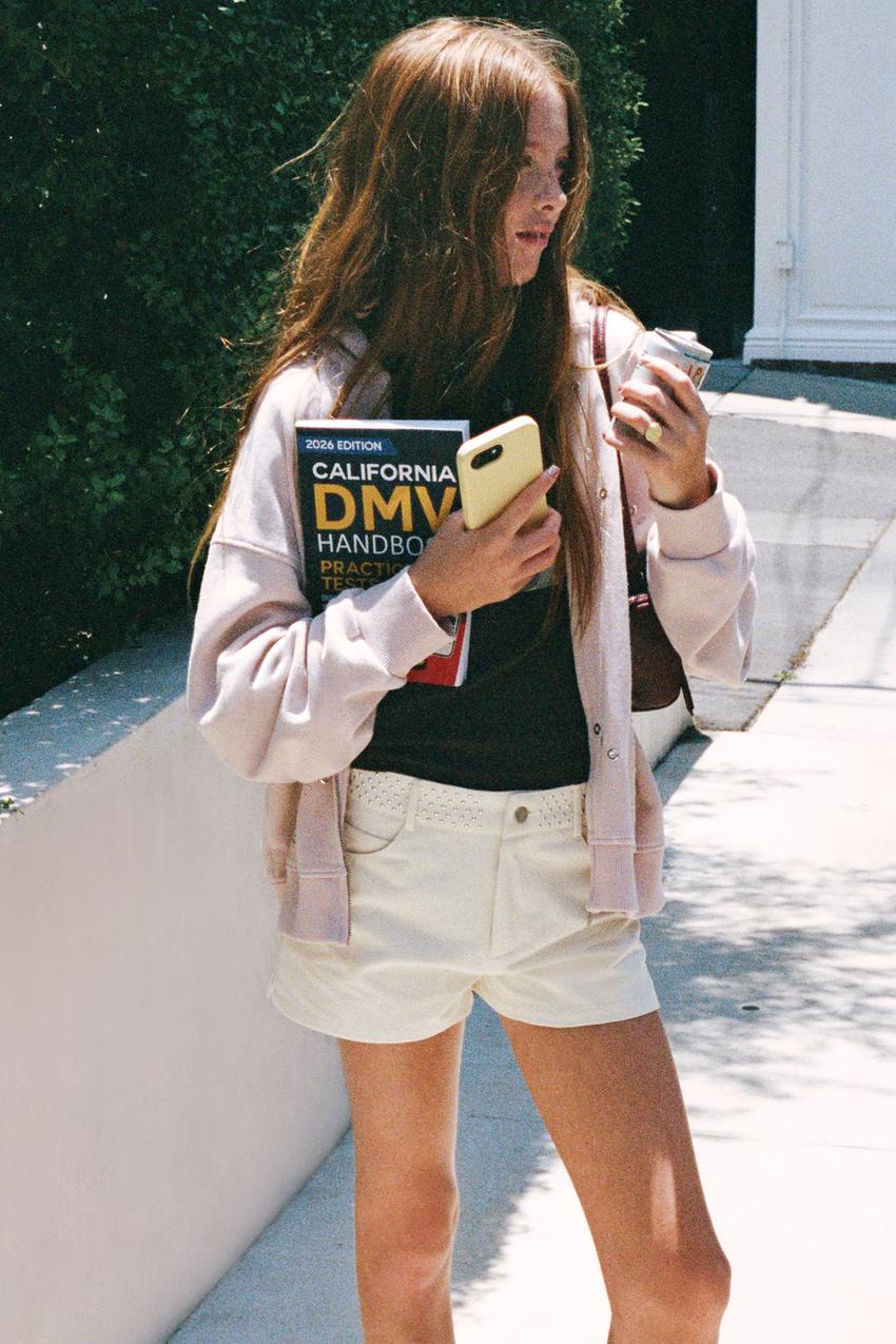 ZARA STUD AND STAR DETAIL SHORTS — photo 1