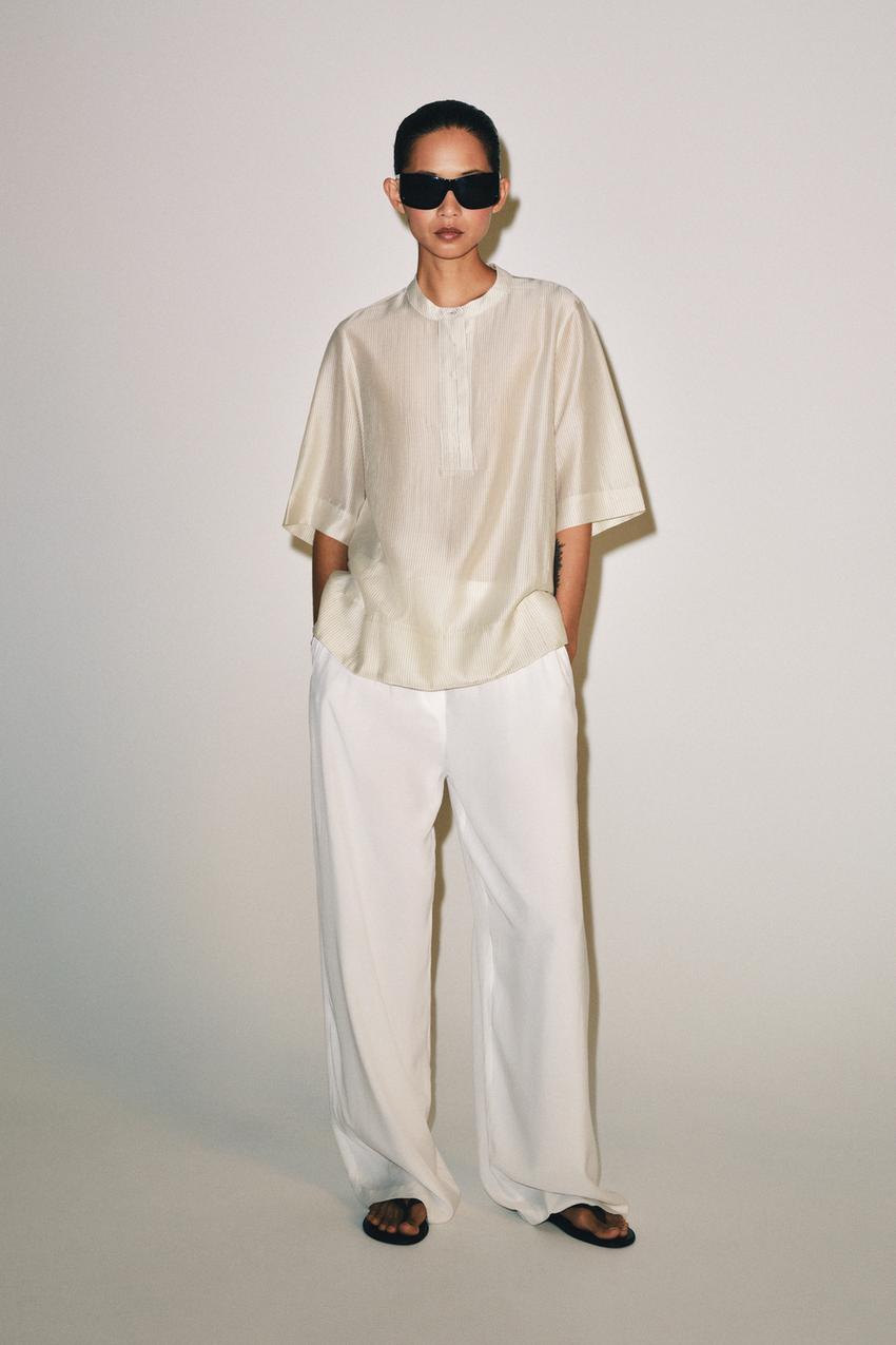 ZARA SHORT SLEEVE FLOWY BLOUSE ZW COLLECTION — photo 2